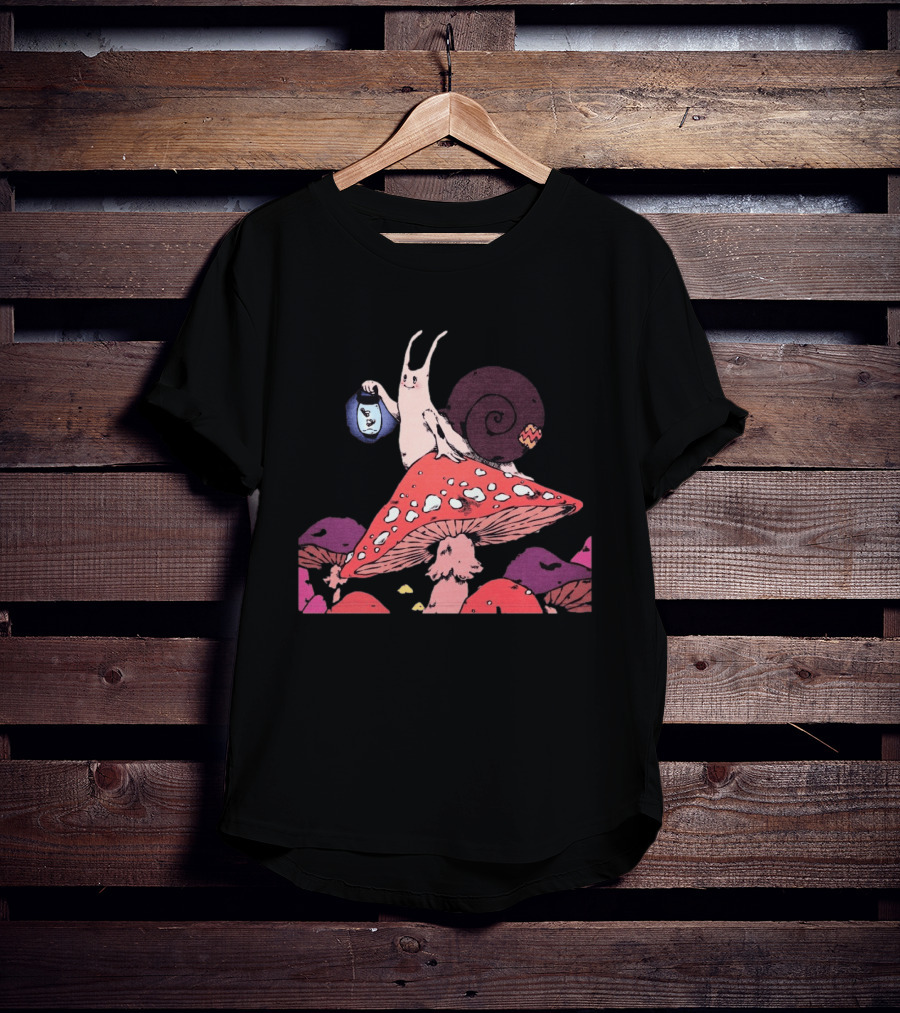 Steady Hands Snail Lantern On Giant Mushroom T-Shirt