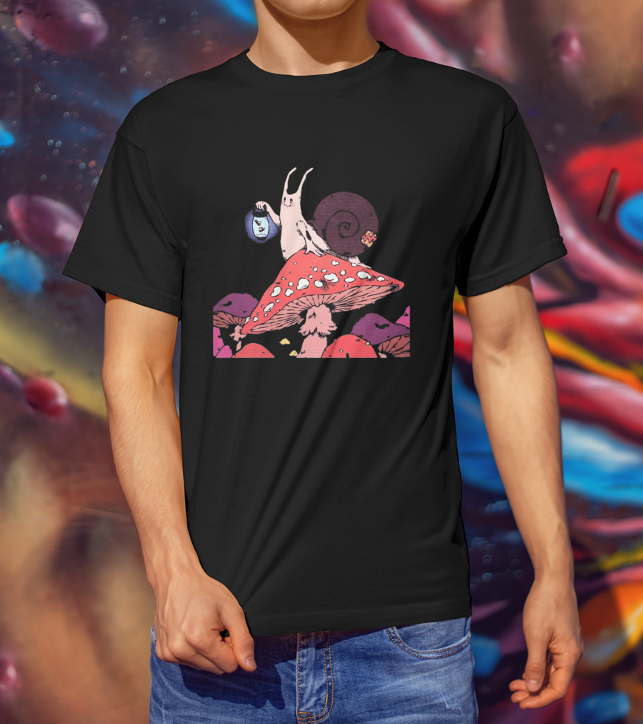 Steady Hands Snail Lantern On Giant Mushroom T-Shirt