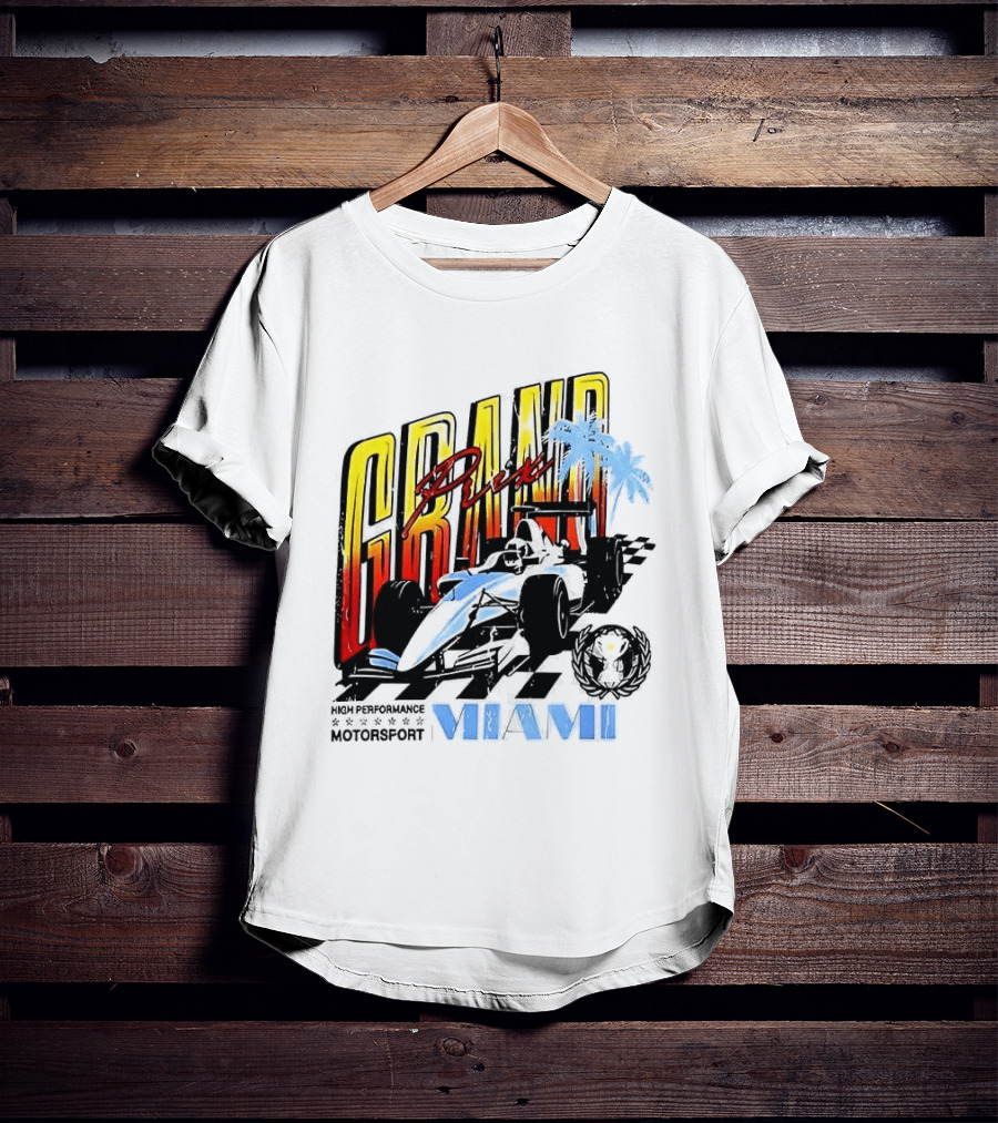 Chicago Bears Grand Prix Motorsport Miami Racing Car T-Shirt