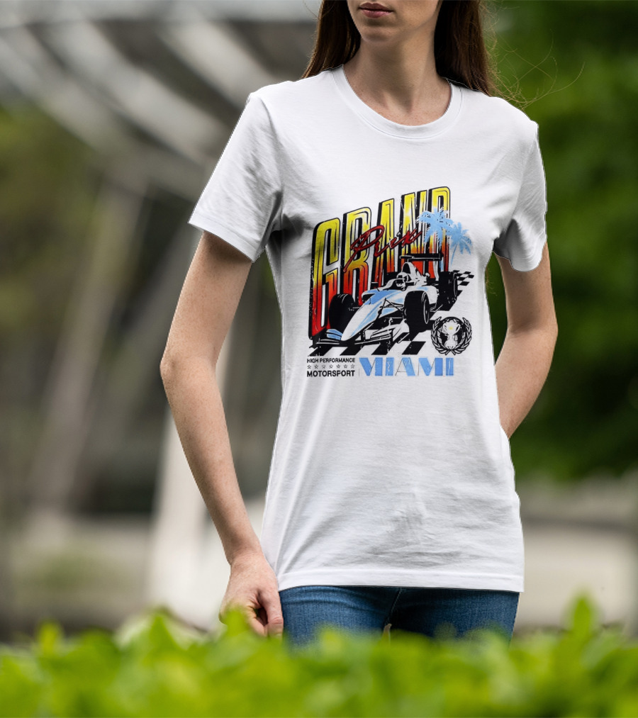 Chicago Bears Grand Prix Motorsport Miami Racing Car T-Shirt