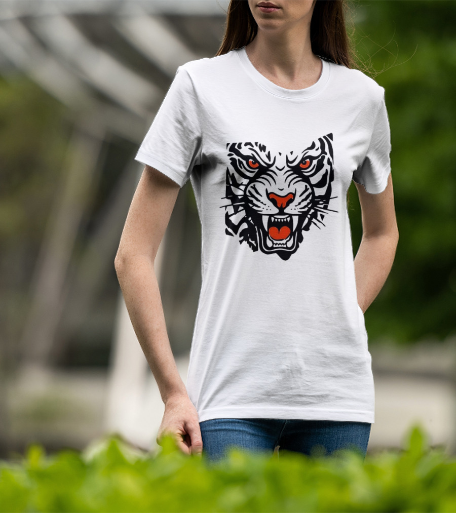 Cincinnati Bengals Open In Orange 2026 Season Tiger Face T-Shirt