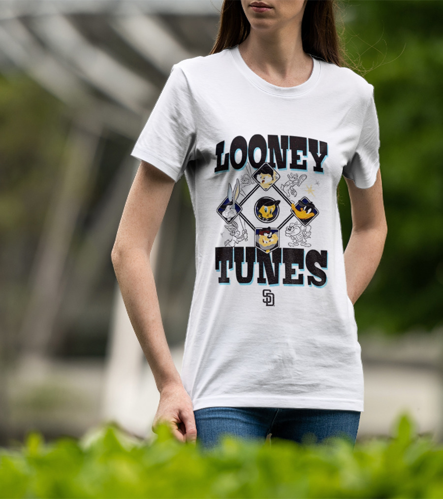 San Diego Padres New Era Looney Tunes MLB Cream Characters T-Shirt