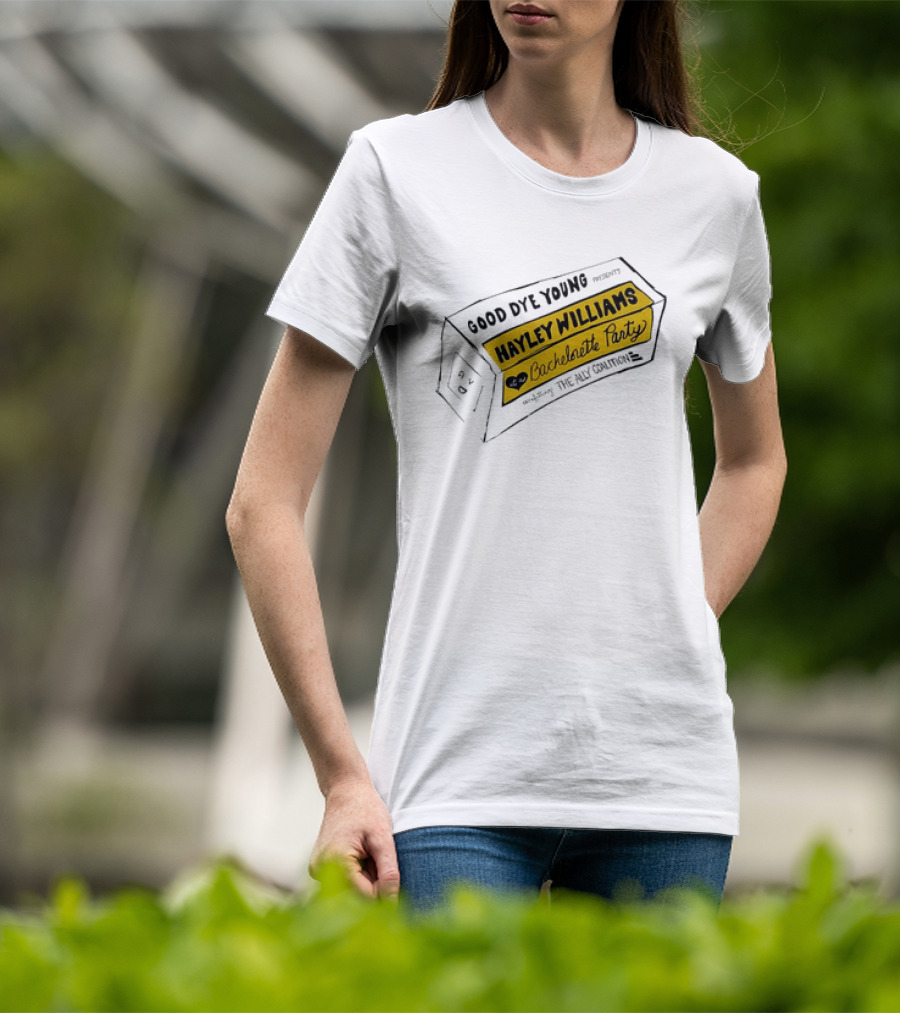 Good Dye Young Hayley Williams Bachelorette Party Benefitting The Ally Coalition Yellow Box Sketch T-Shirt