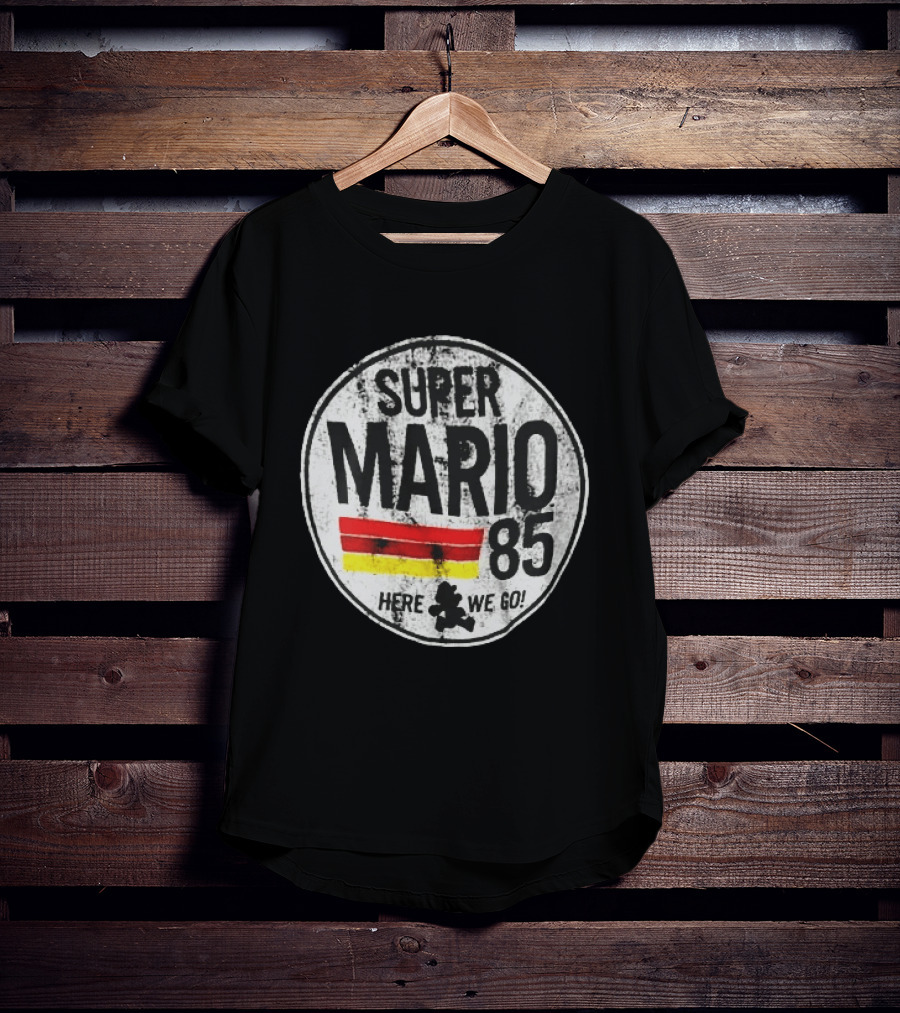 Super Mario 85 Here We Go Vintage Circle T-Shirt