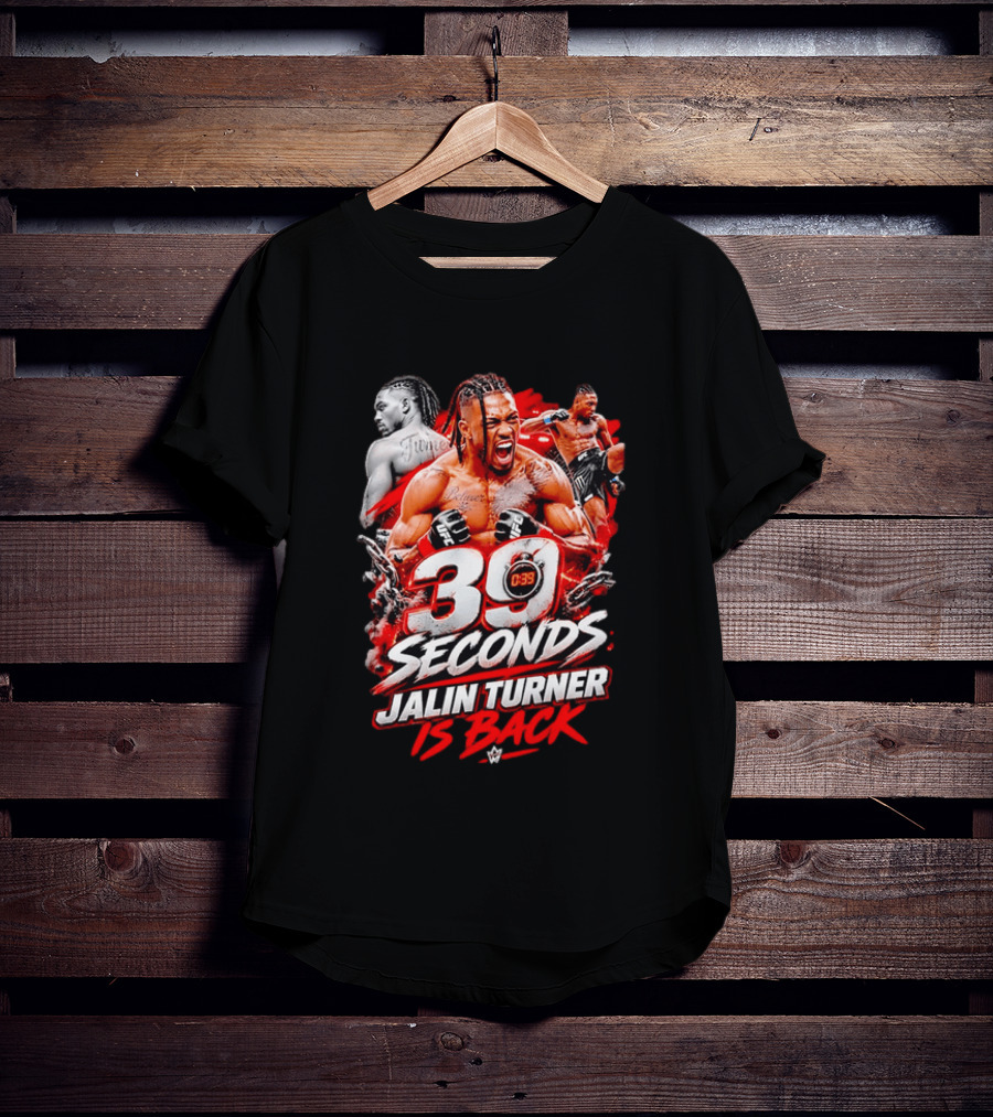 39 Seconds Jalin Turner UFC Fighter Photo Collage Red Glow Is Back T-Shirt