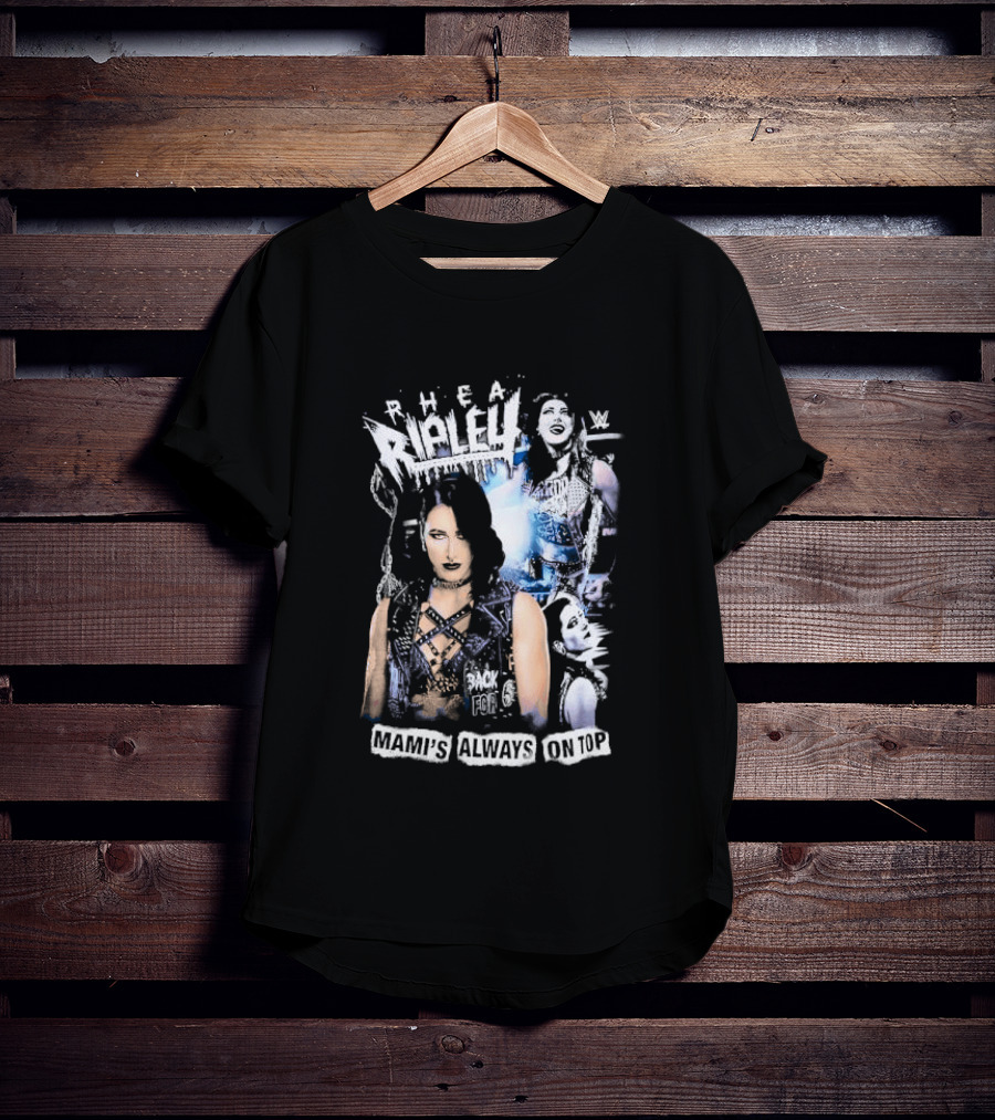 Rhea Ripley WWE Mami's Always On Top Wrestler Collage T-Shirt