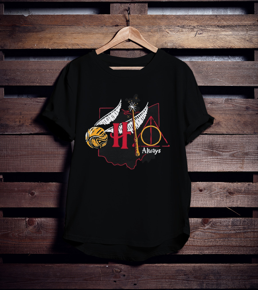Harry Potter Hogwarts Hedwig Quidditch Golden Snitch Deathly Hallows Always T-Shirt