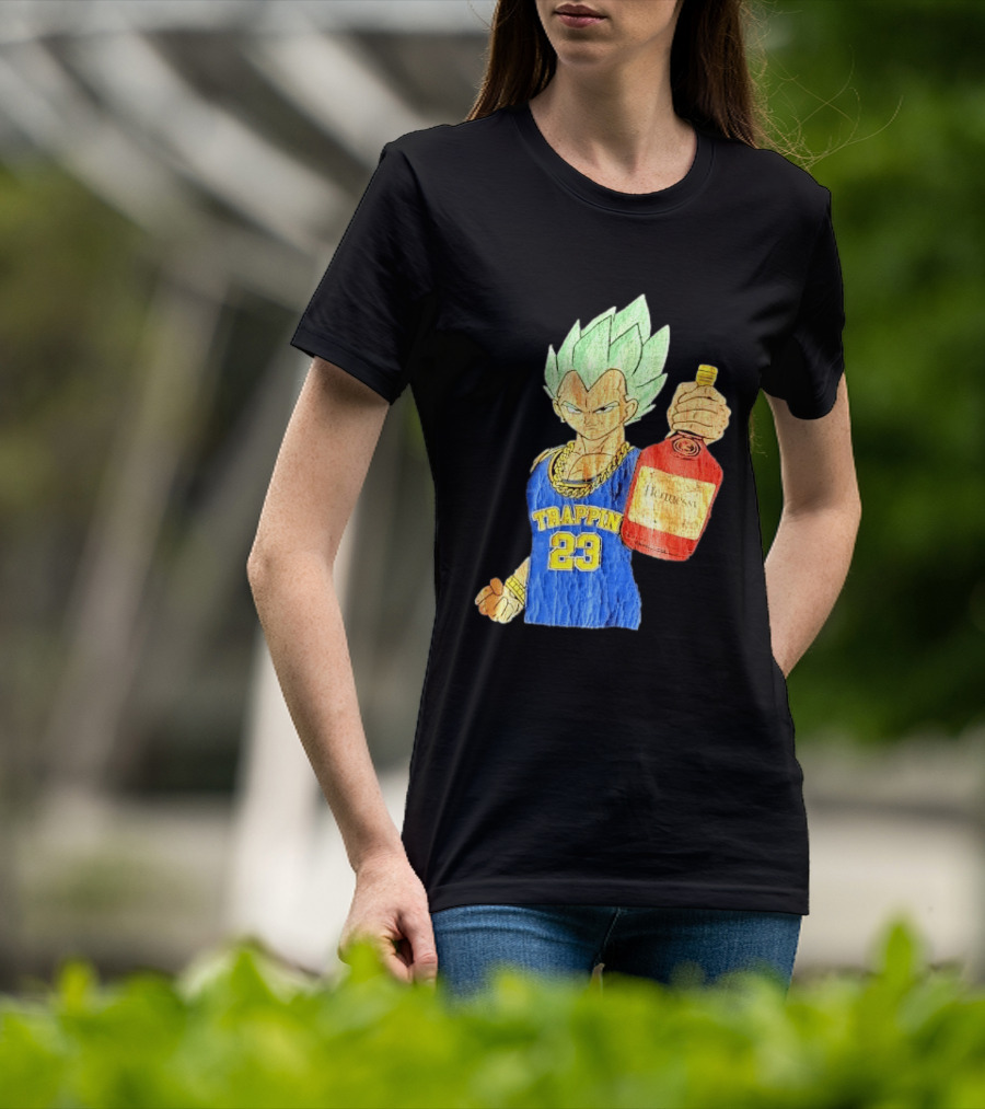 Hennessy Trappin 23 Anime Warrior Graphic Holding Bottle T-Shirt