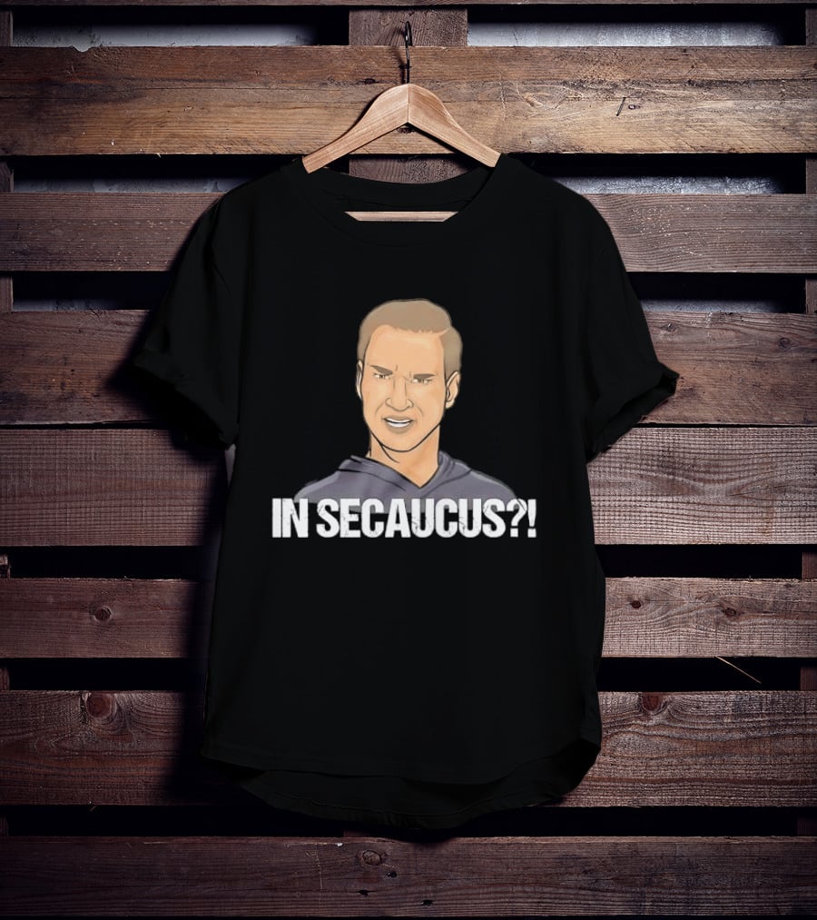In Secaucus Cartoon Caricature Grimacing Man Face Expression T-Shirt
