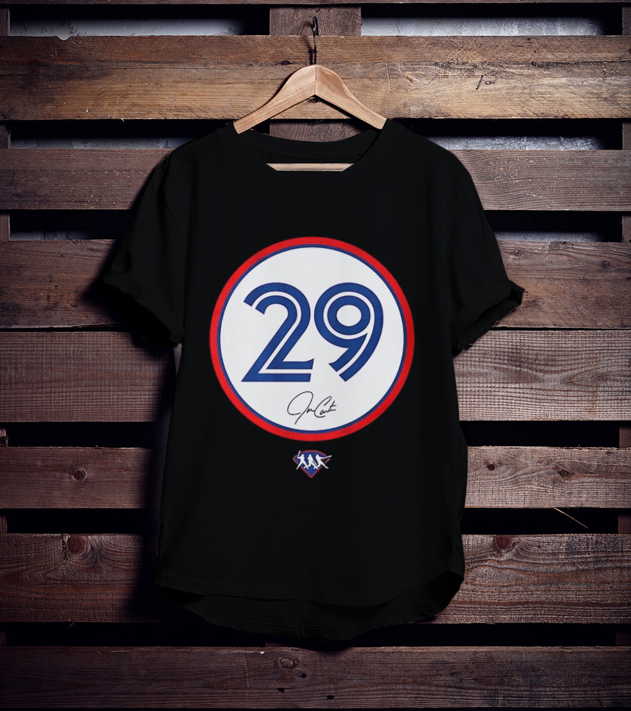 Joe Carter 29 Autograph Toronto Blue Jays Baseball T-Shirt