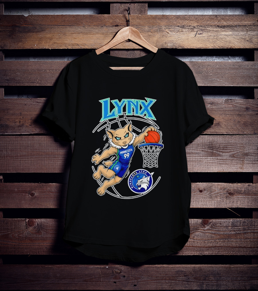Minnesota Lynx 99 Cartoon Dunking Basketball Player T-Shirt