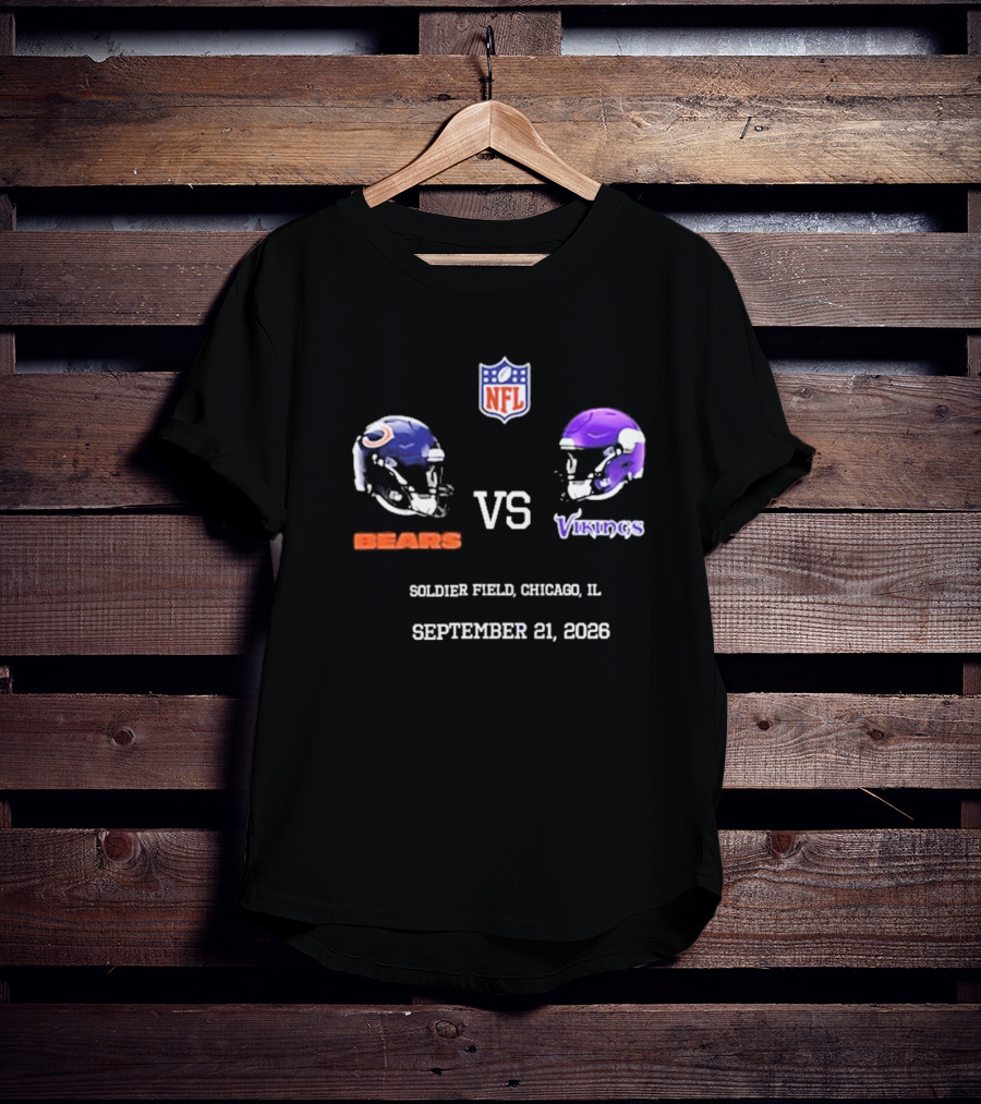 NFL Bears VS Vikings Soldier Field Chicago IL September 21 2026 T-Shirt