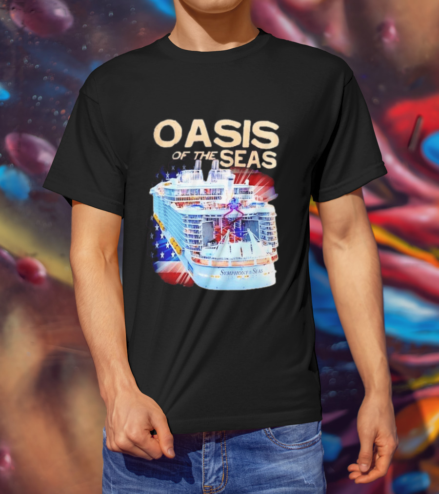 Oasis Of The Seas Symphony Cruise Ship American Flag T-Shirt