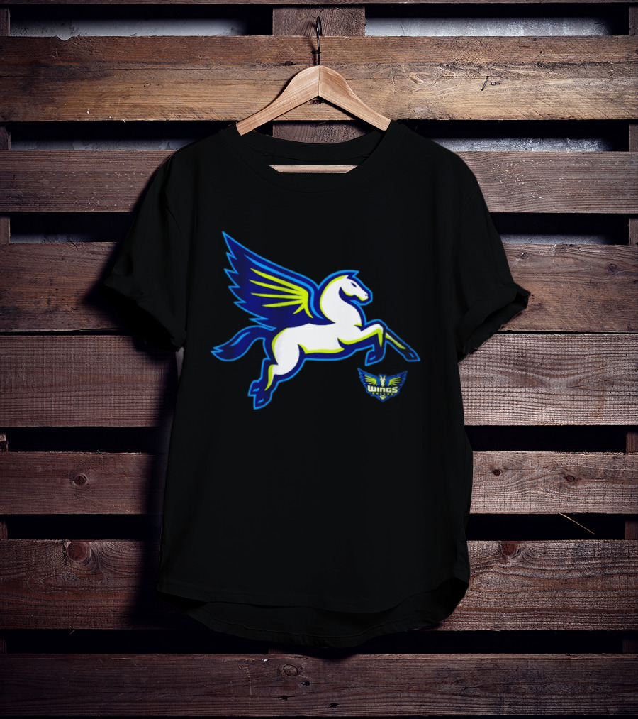 Dallas Wings Pegasus Bold Icon Blue Green T-Shirt