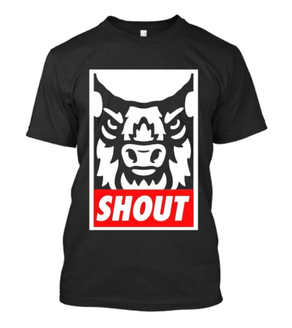 Shout Buffalo Bison Stylized Face T-Shirt
