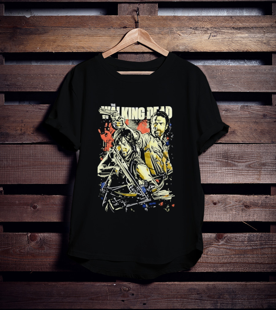 The Walking Dead Rick Grimes Daryl Dixon Crossbow T-Shirt