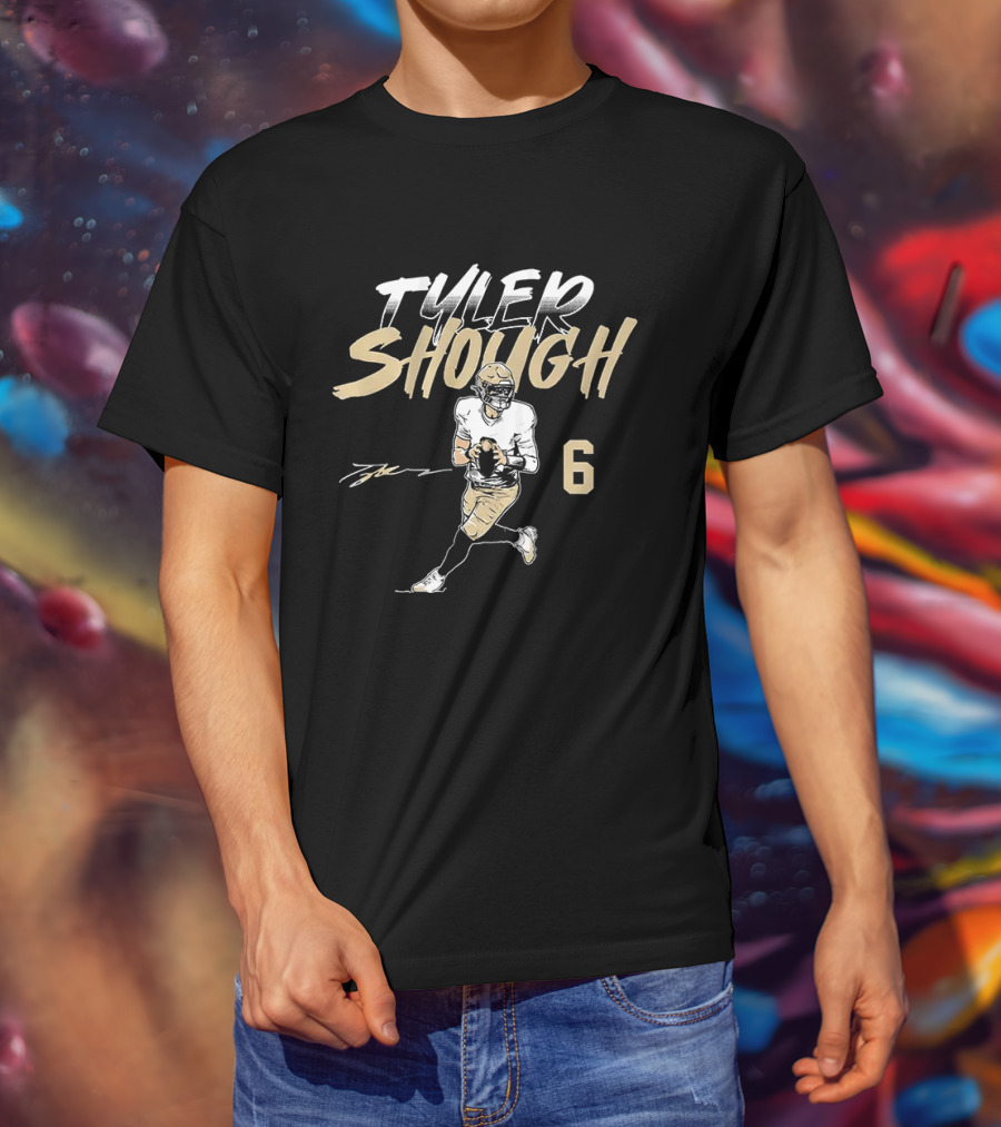 Tyler Shough Number 6 Football Pose T-Shirt