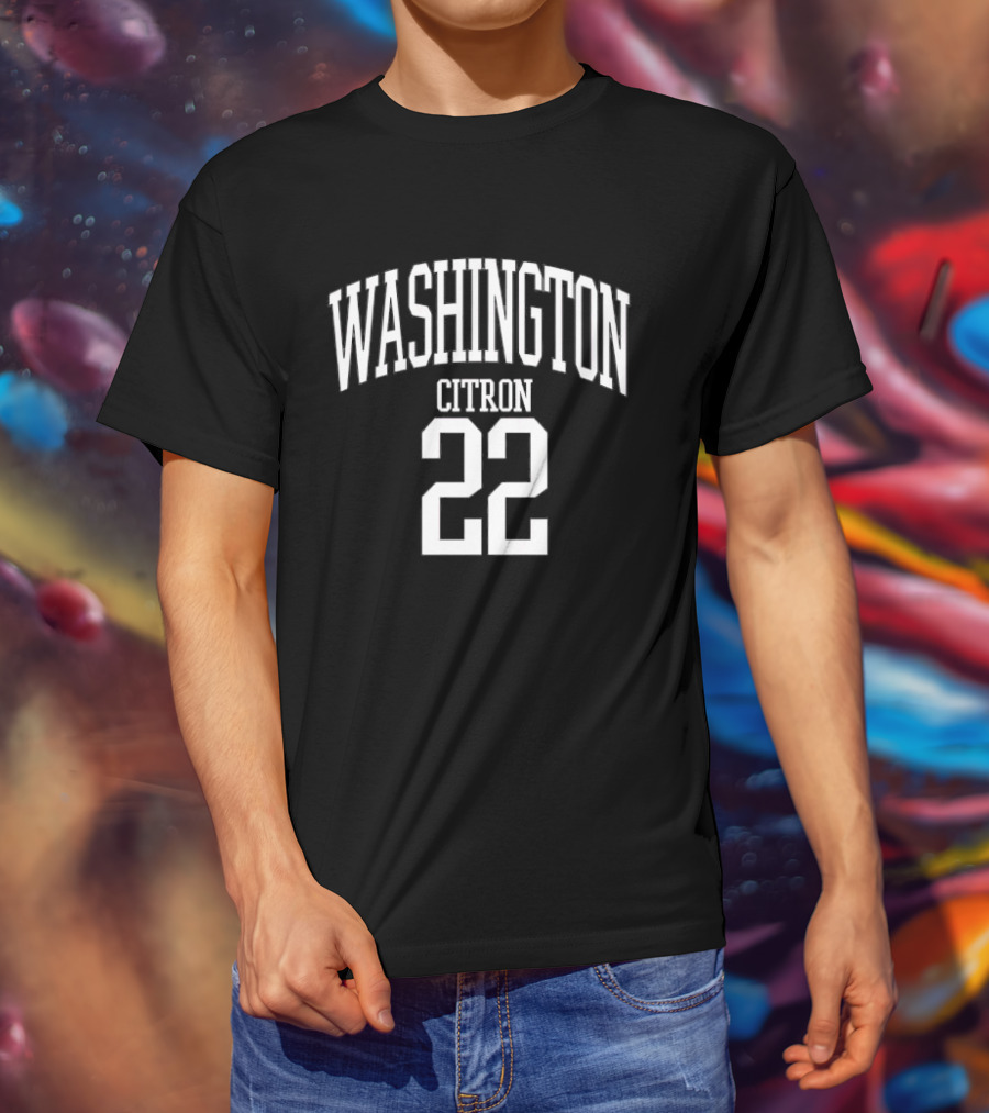 Washington Citron 22 Arched Lettering White Jersey Number T-Shirt