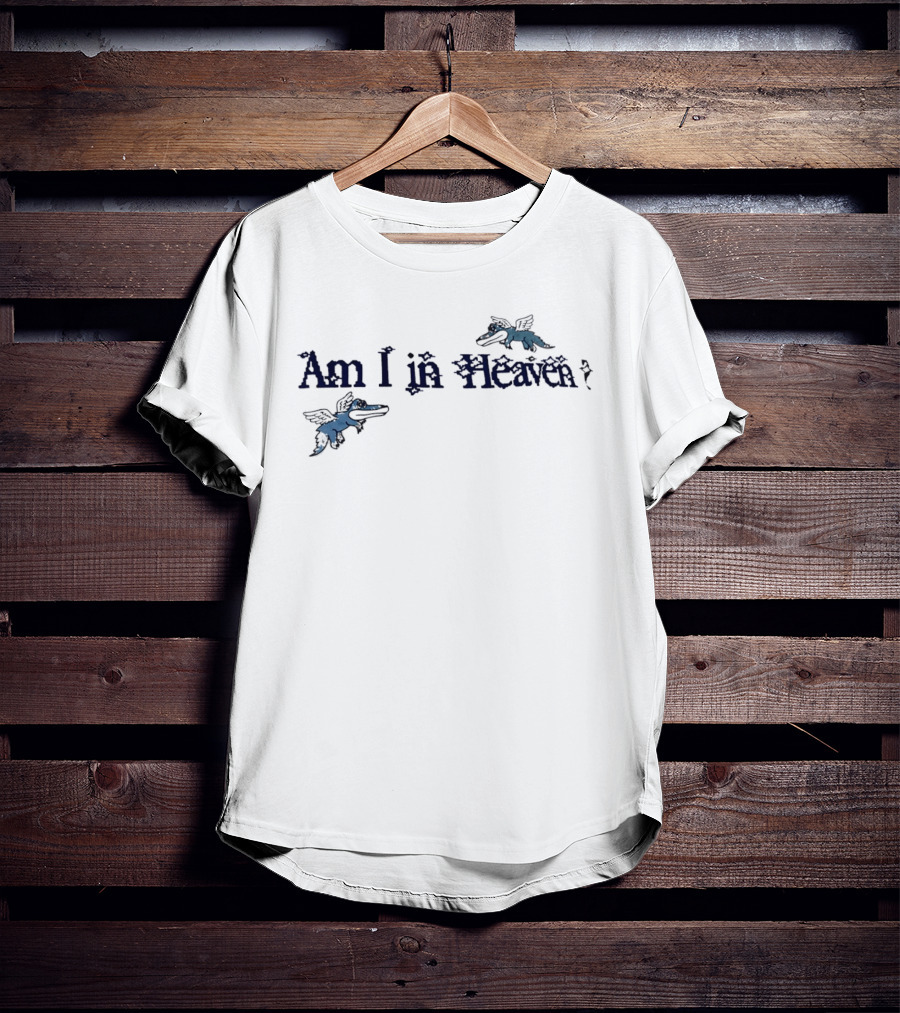 Am I In Heaven Distressed Cartoon Flying Gators Angel Wings T-Shirt