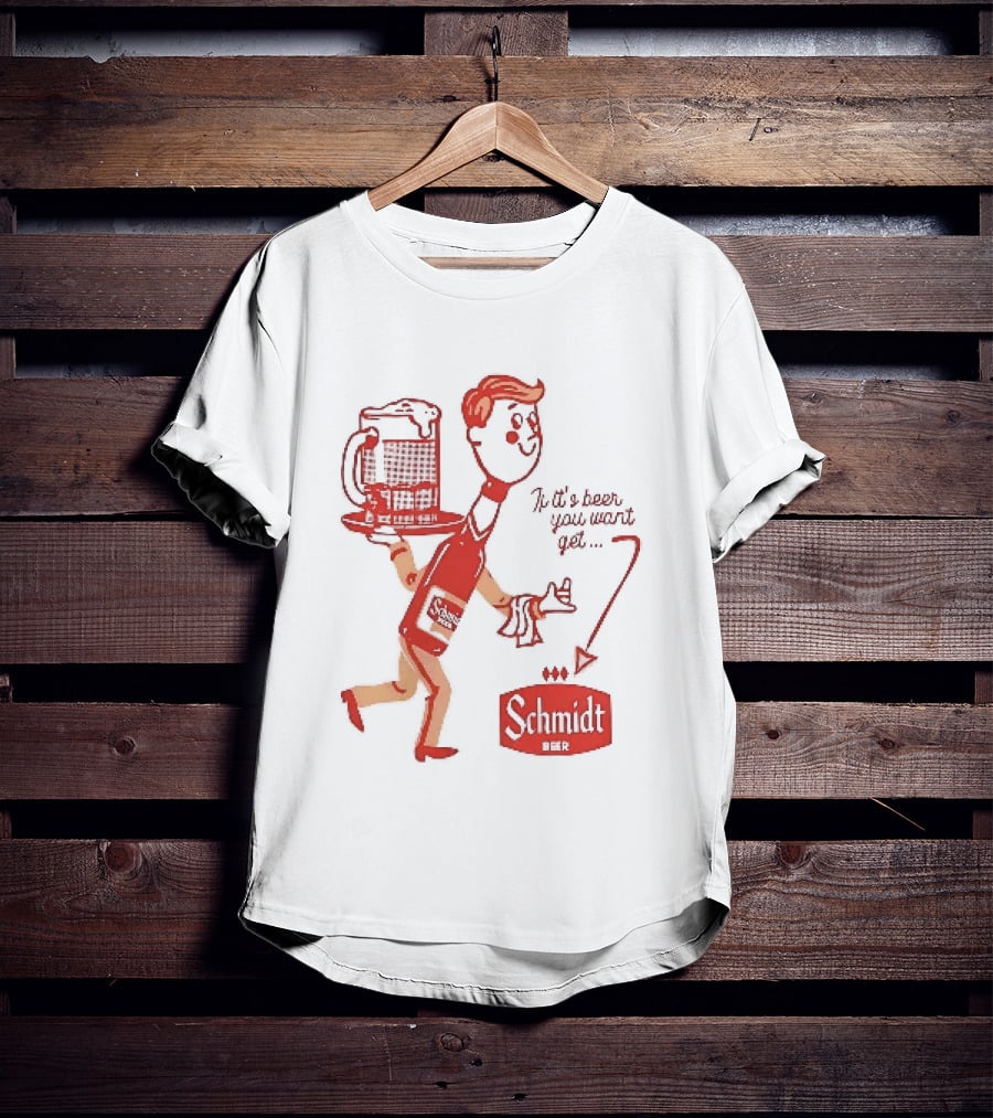 Schmidt Beer Retro Cartoon Character With T-Shirt