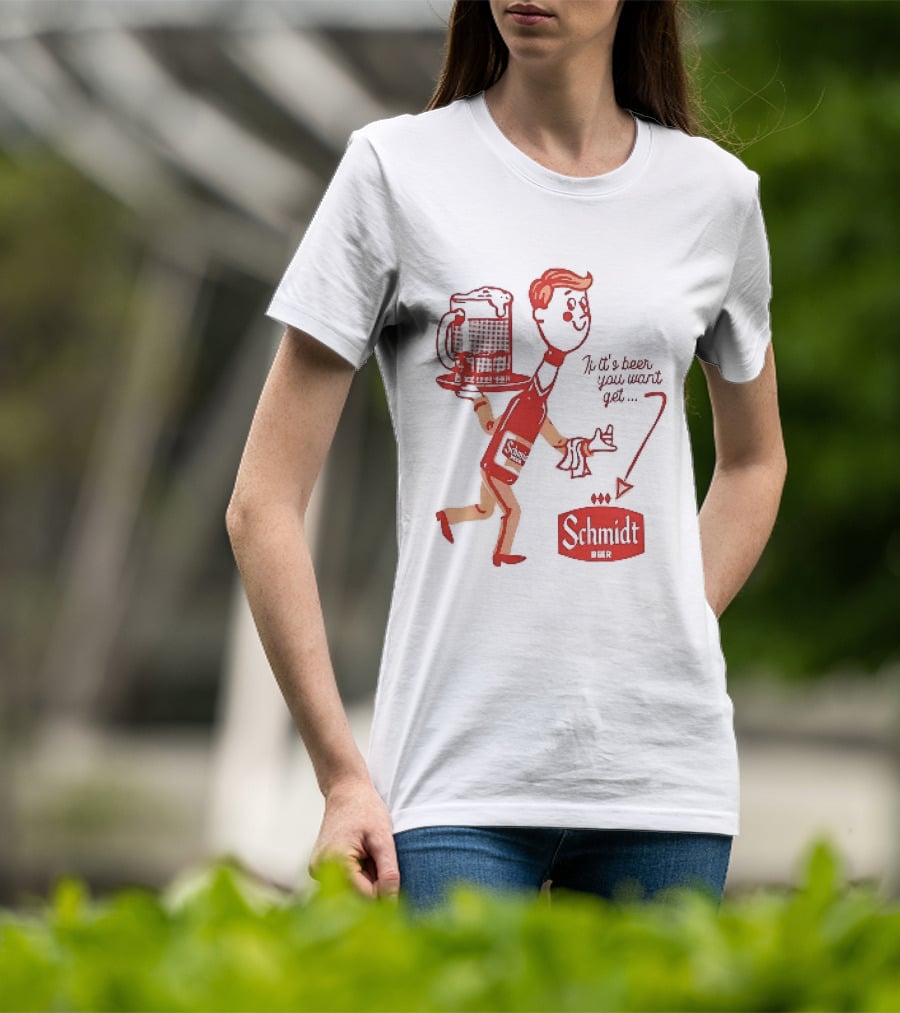 Schmidt Beer Retro Cartoon Character With T-Shirt