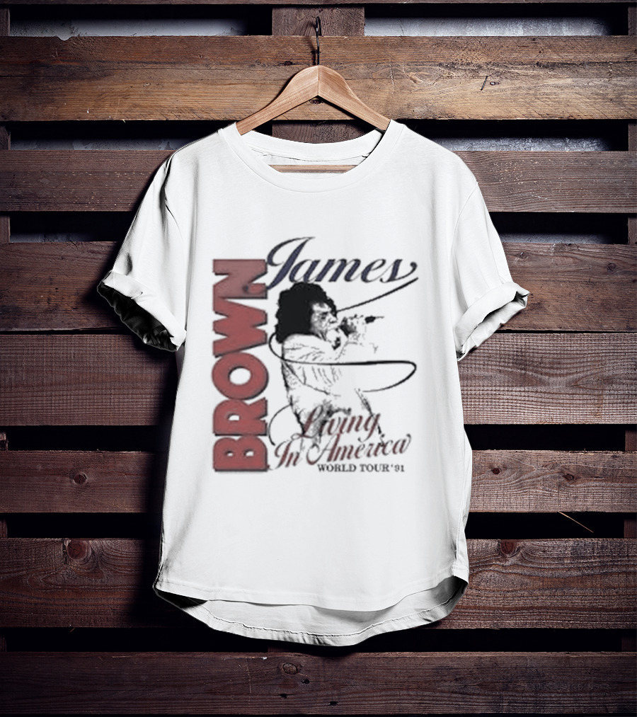 James Brown Living In America World Tour 1980s Retro Music Legend T-Shirt