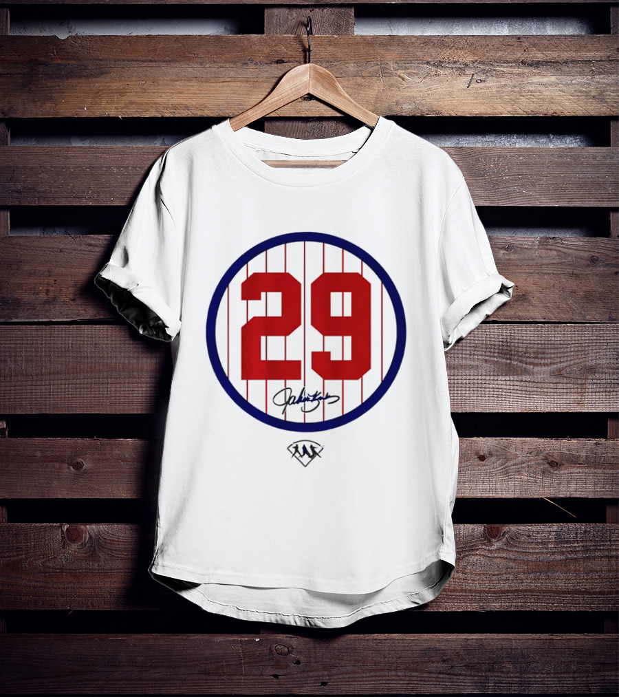 John Kruk 29 Red Pinstripe Circle Patch Baseball Diamond T-Shirt