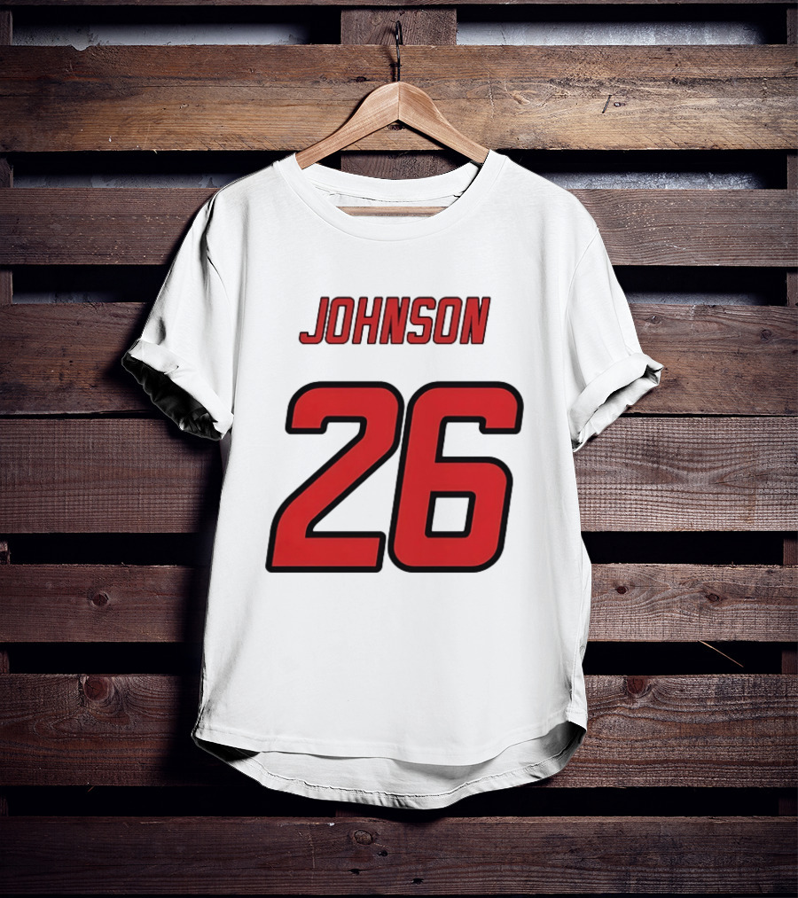 Johnson 26 Red Athletic Jersey Number Sports T-Shirt
