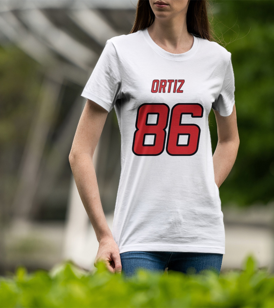 Ortiz Red 86 Jersey Number T-Shirt