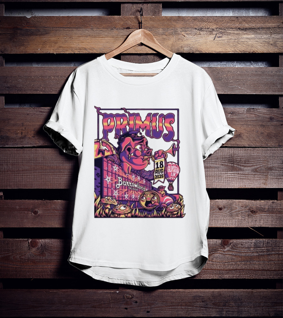 Barrowland Ballroom Primus Concert August 18 2026 Glasgow UK Animated Music Event T-Shirt