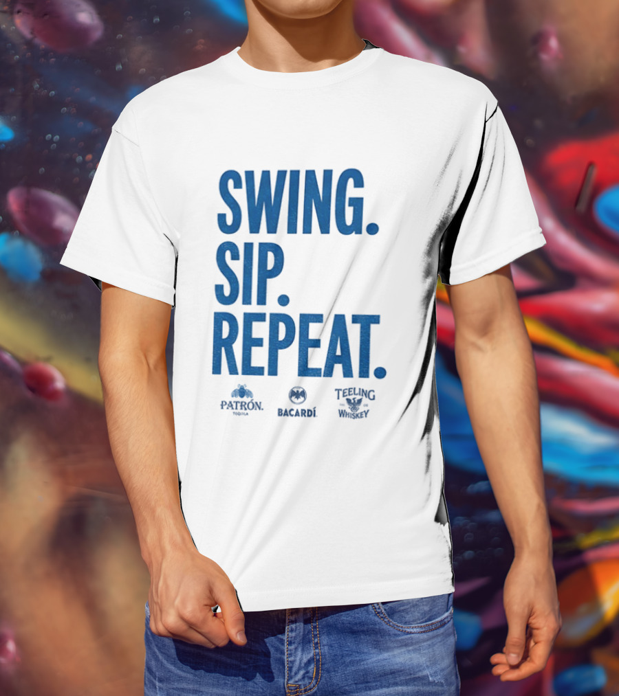 Swing Sip Repeat Patron Bacardi Teeling Whiskey T-Shirt