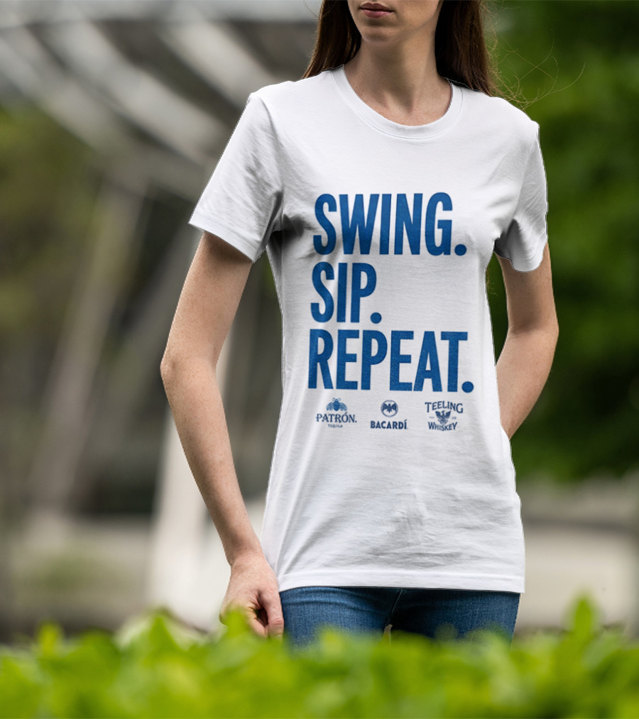 Swing Sip Repeat Patron Bacardi Teeling Whiskey T-Shirt