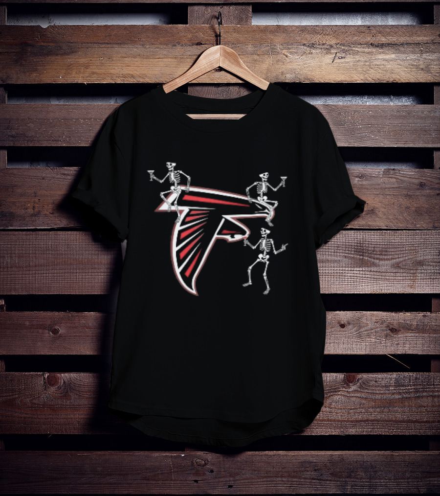 Atlanta Falcons Skeletons With Drinks Team Spirit T-Shirt