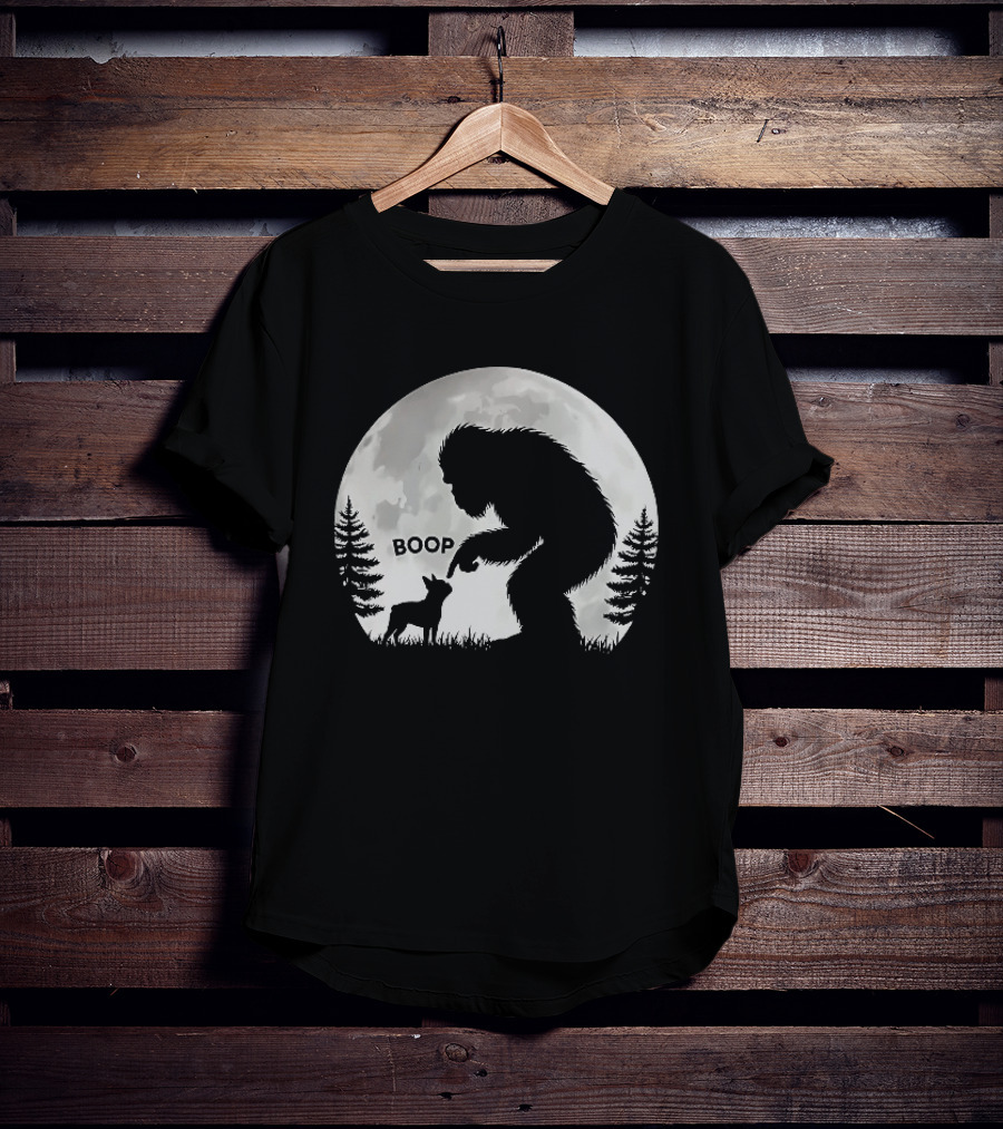 Bigfoot Boop Moonlight Boston Terrier T-Shirt