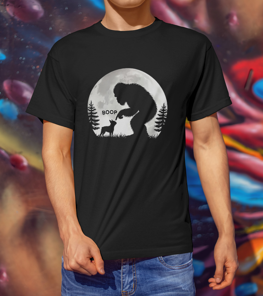 Bigfoot Boop Moonlight Boston Terrier T-Shirt