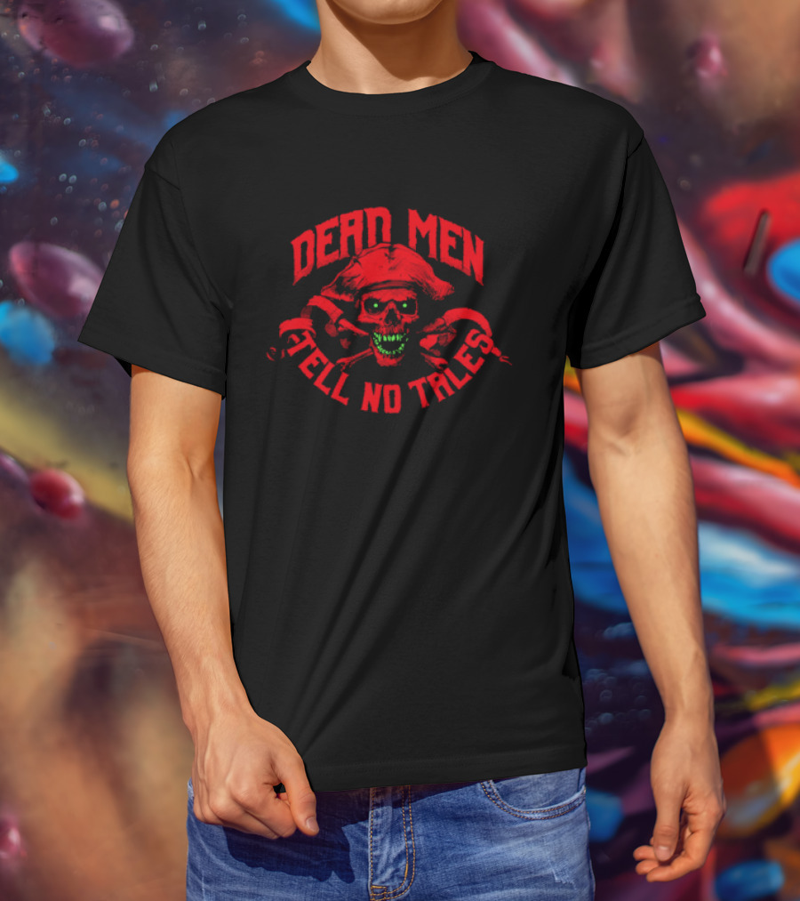 Dead Men Tell No Tales Skull With Bandana And Crossbones T-Shirt