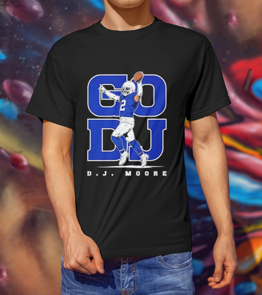 GO DJ D.J. Moore Football Player Buffalo Sports Blue 2 T-Shirt
