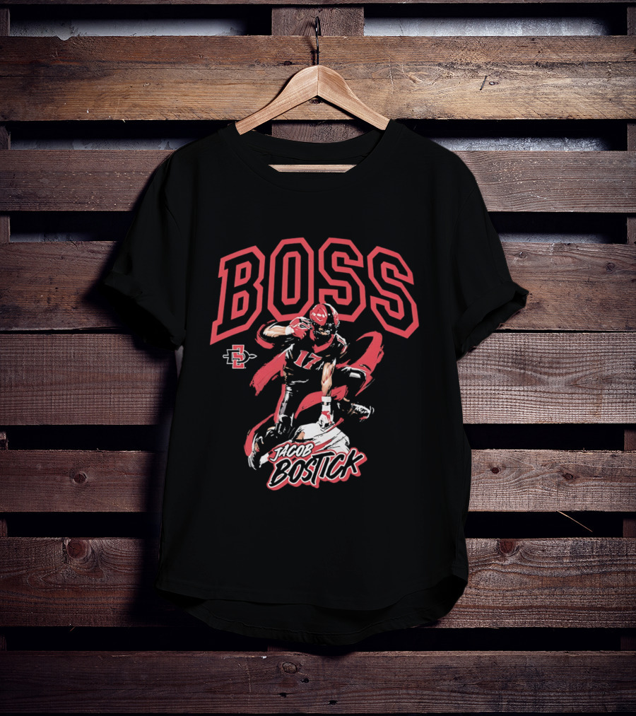 Jacob Bostick Boss San Diego State Aztecs Football 17 T-Shirt