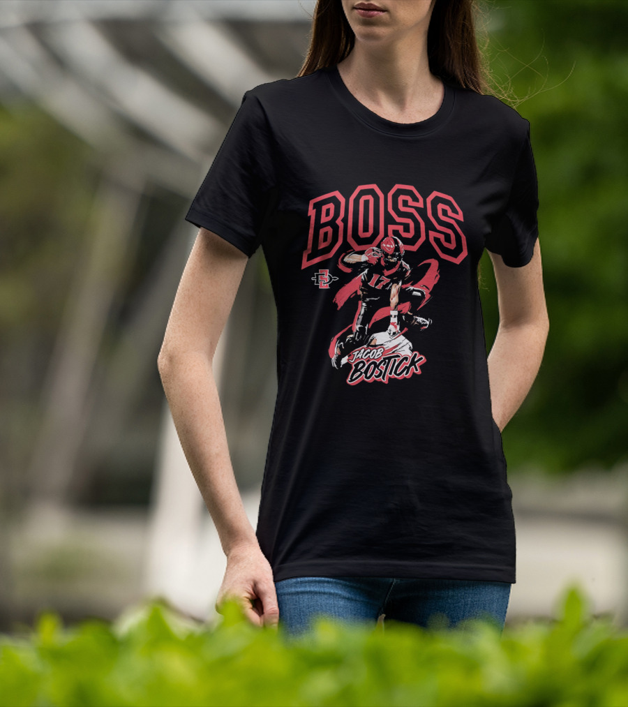Jacob Bostick Boss San Diego State Aztecs Football 17 T-Shirt