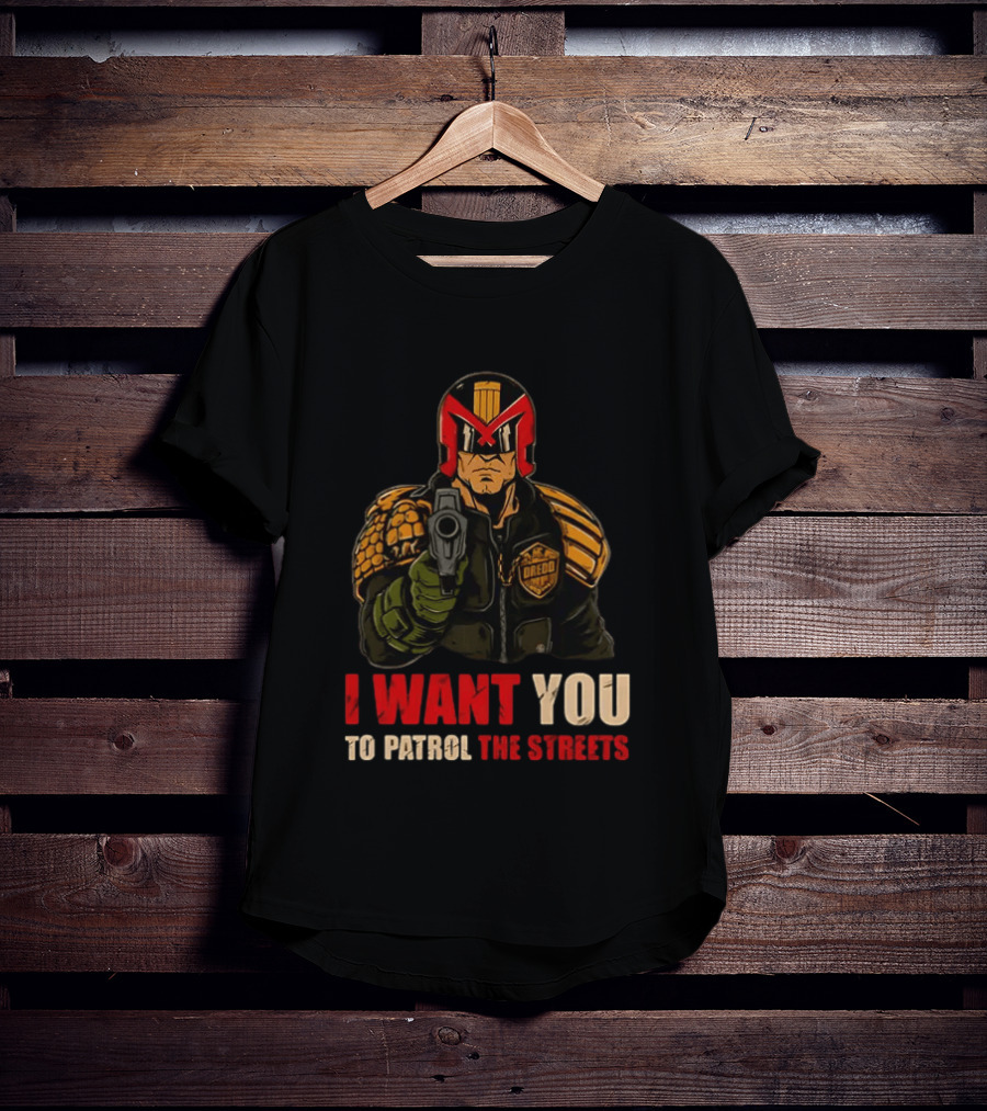 Judge Dredd I Want You To Patrol The Streets Vintage Comic T-Shirt
