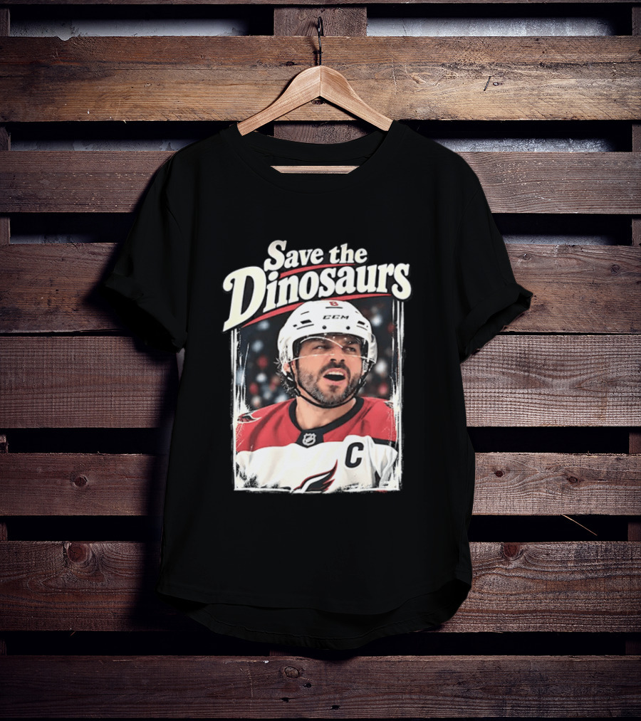 Save The Dinosaurs Hockey Captain With C Jersey T-Shirt