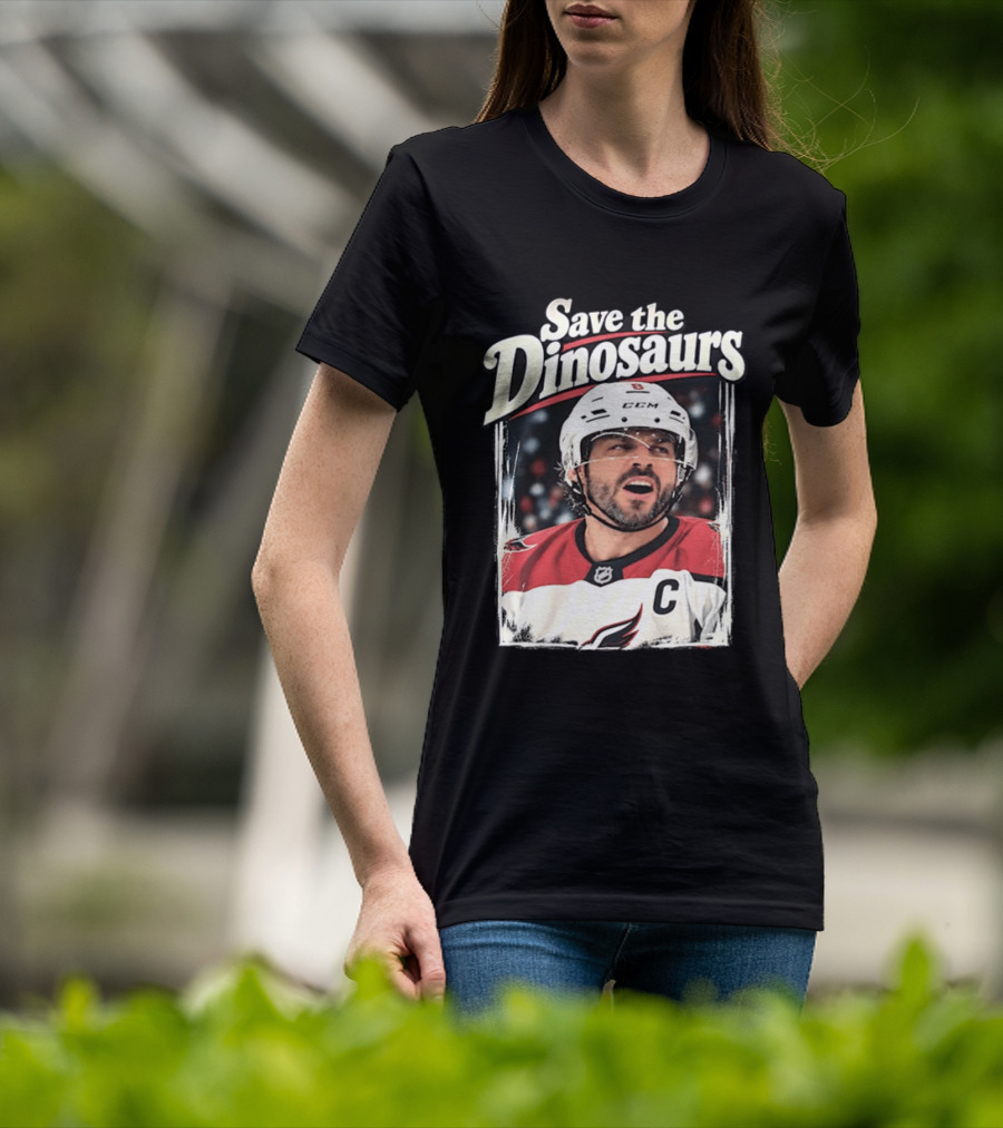 Save The Dinosaurs Hockey Captain With C Jersey T-Shirt