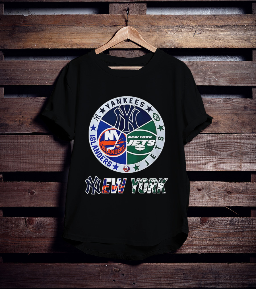 Yankees Islanders Jets New York Sports Teams Logos T-Shirt