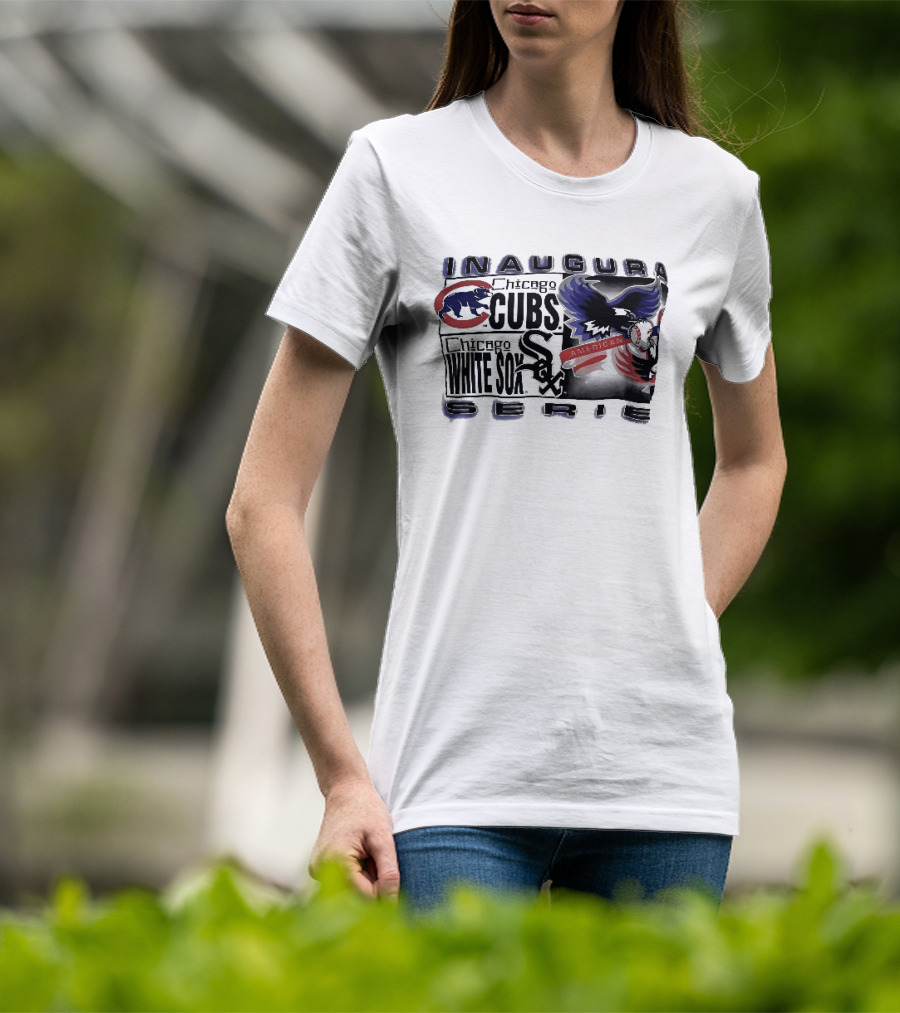 Inaugural American Series Chicago Cubs White Sox Eagle Baseball T-Shirt