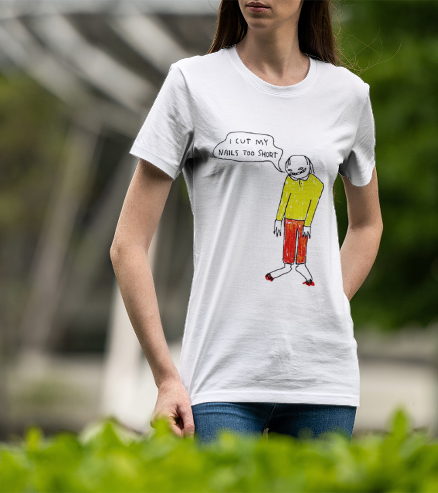 I Cut My Nails Too Short Yellow Red T-Shirt