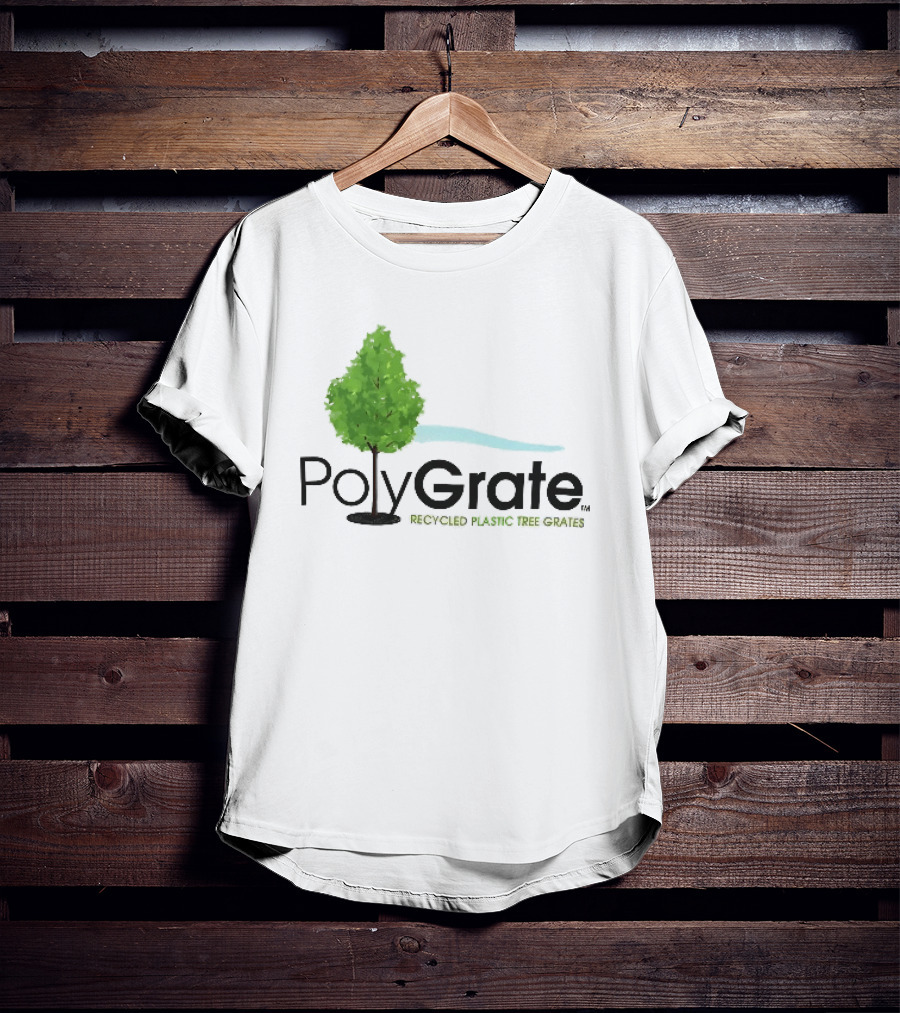 PolyGrate Recycled Plastic Tree Grates Green Foliage Blue Wave T-Shirt