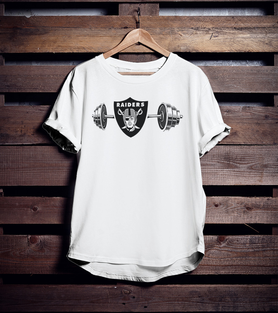 Las Vegas Raiders 2026 Barbell Fitness Fan Gear T-Shirt