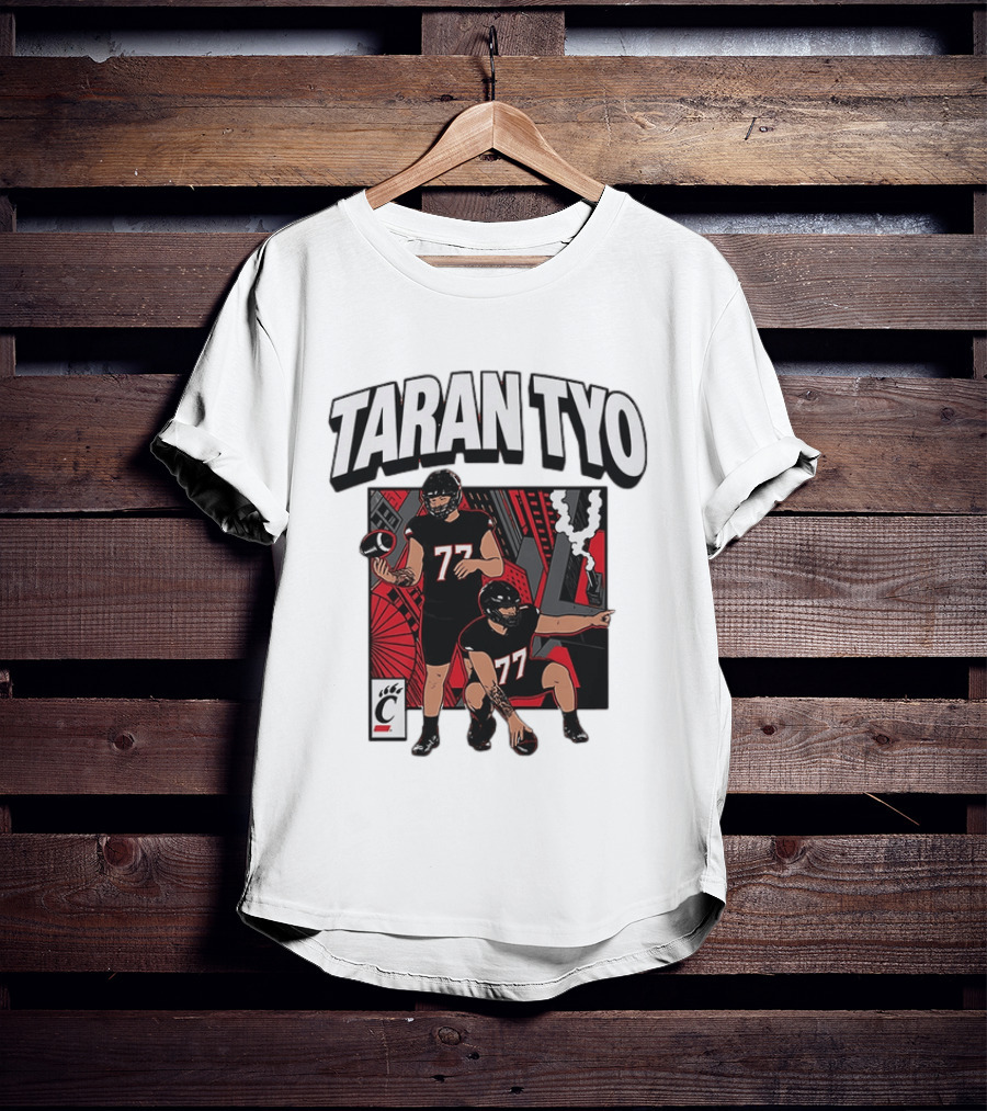 Taran Tyo Cincinnati Bearcats Football Players Number 77 T-Shirt