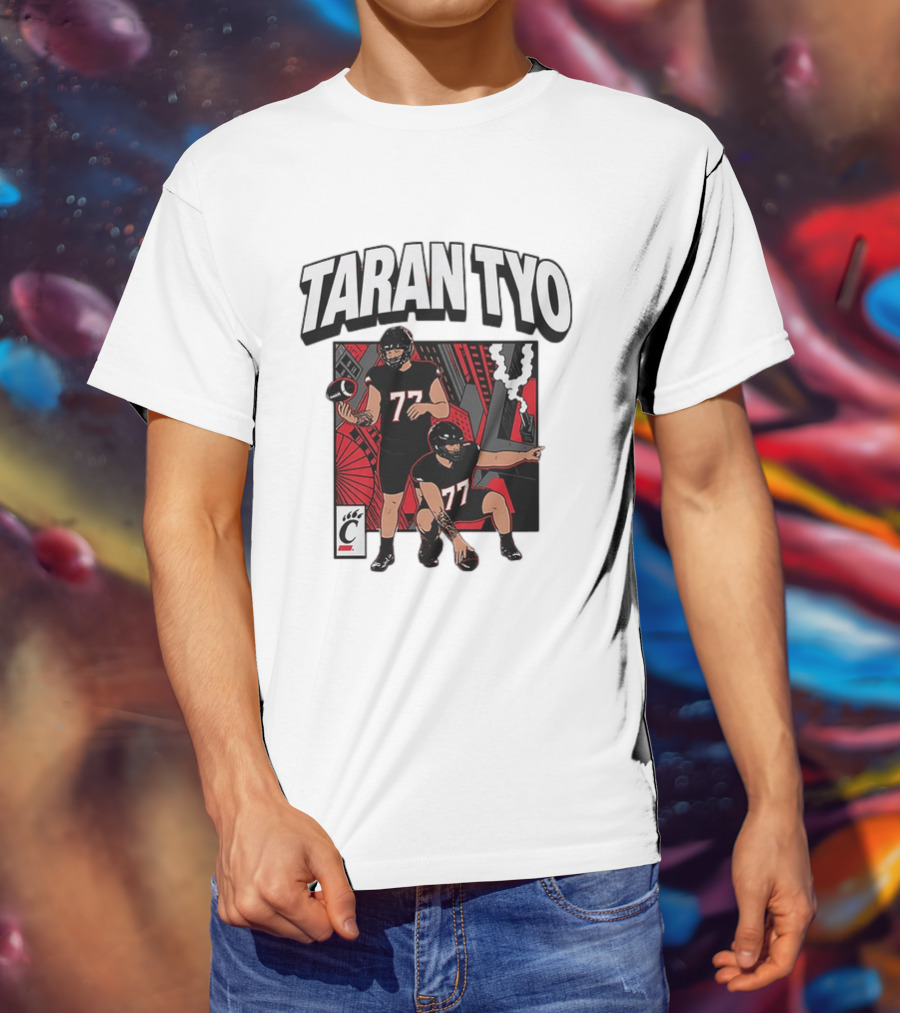 Taran Tyo Cincinnati Bearcats Football Players Number 77 T-Shirt