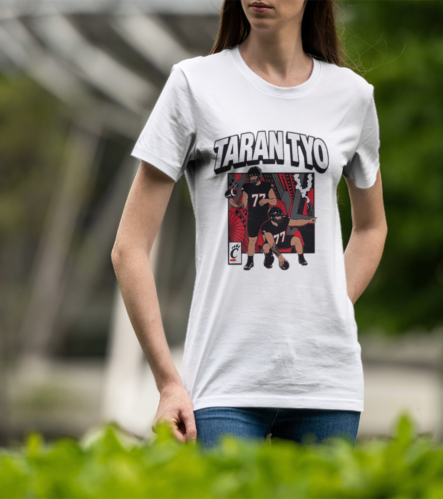 Taran Tyo Cincinnati Bearcats Football Players Number 77 T-Shirt